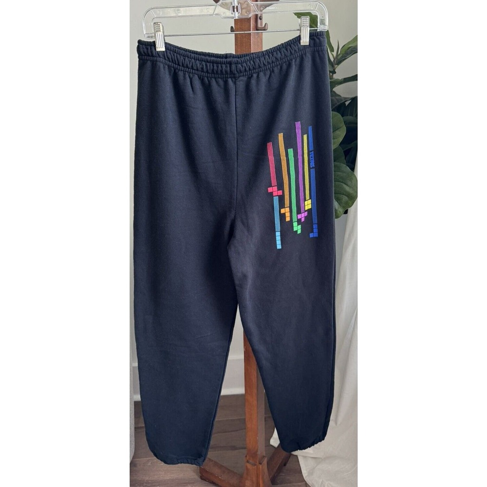LOOT WEARABLE EXCLUSIVE TETRIS JOGGERS, ADULT Large, Black Joggers, Multicolor